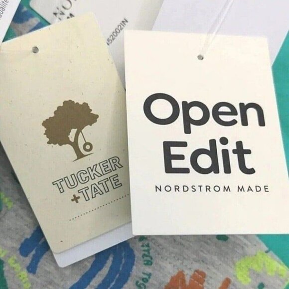 Open Edit Nordstrom Baby Clothes 2 Tops & 2 Shorts Set 6M Green Multicolor NEW - Picture 3 of 6